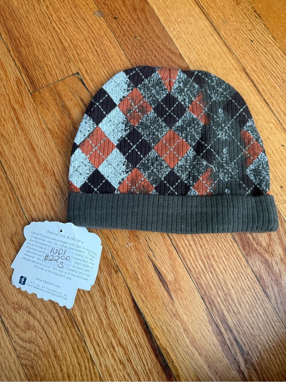 Kapital Kids Beanie - Black, Orange & Light Blue